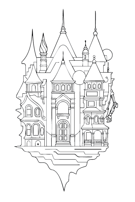 Rhino linework, front elevation