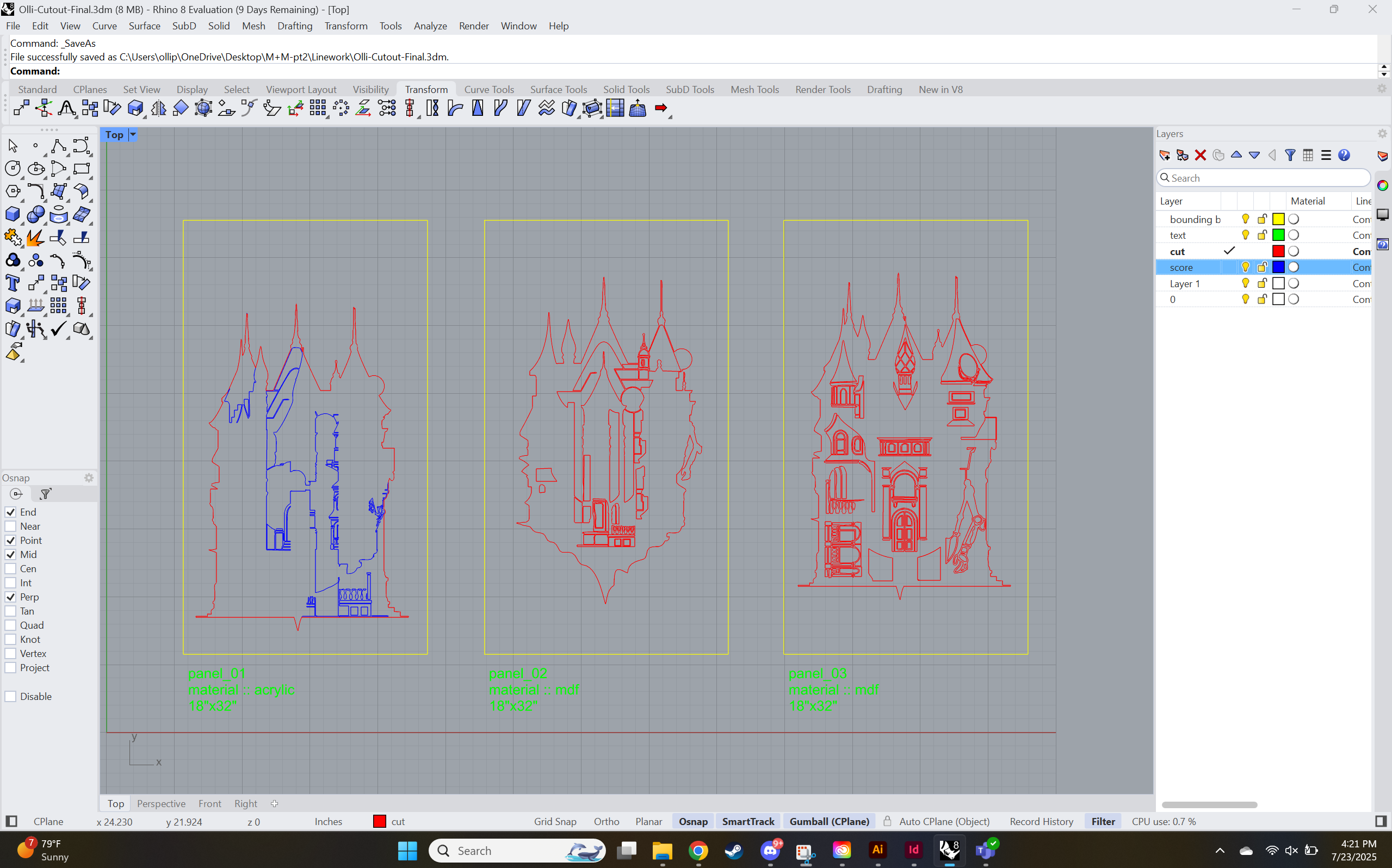 Rhino layout screenshot